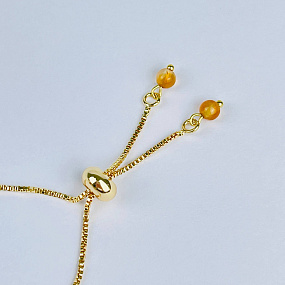 Браслет регулируемый с Янтарем, Артикул: 084441 - изображение товара №3