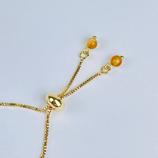Браслет регулируемый с Янтарем, Артикул: 084441 - изображение товара №3