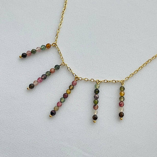 Колье на цепочке из Турмалина, Артикул: 093813 - изображение товара №2