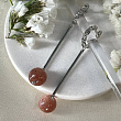 Серьги длинные из Солнечного камня