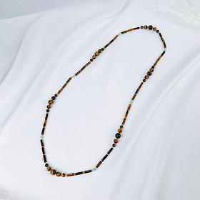 Колье из Тигрового глаза и Амазонита