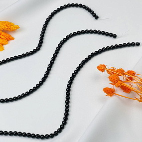 Бусины для украшений из черного Агата (60 бусин), Артикул: 037900 - изображение товара №3