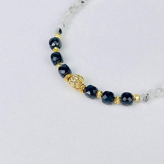 Браслет из Лунного камня с вкл. Турмалина и Шпинели, Артикул: 116622 - изображение товара №3