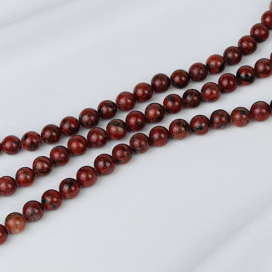 Бусины для украшений из Яшмы (Маковая) (46 бусин), Артикул: 116475 - изображение товара №1