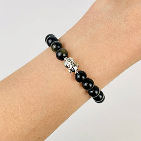 Браслет Будда из золотистого Обсидиана