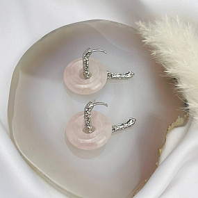 Серьги из Розового кварца, Артикул: 104986 - изображение товара №3