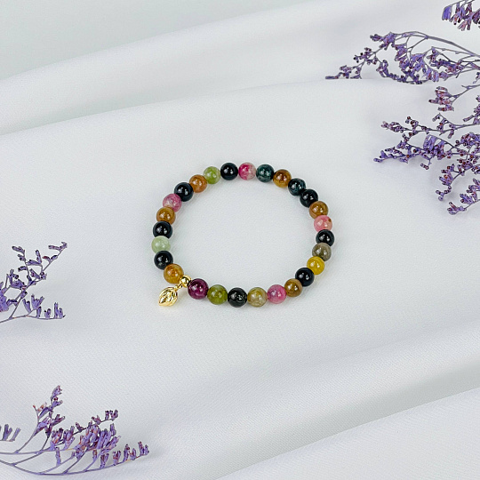 Браслет из Турмалина микс с подвеской, Артикул: 117833 - изображение товара №2