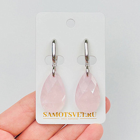Серьги из Розового кварца