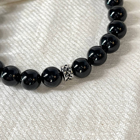 Браслет со вставкой из черного Турмалина, Артикул: 099020 - изображение товара №2