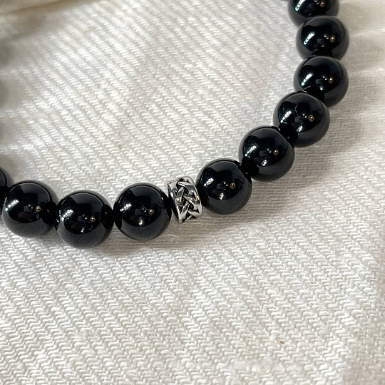 Браслет со вставкой из черного Турмалина, Артикул: 099020 - изображение товара №2