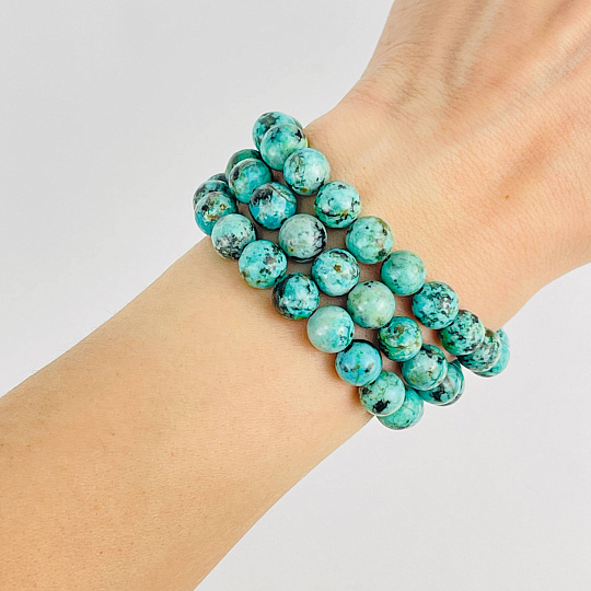 Бусины для украшений из Хризоколлы (45 бусин), Артикул: 091564 - изображение товара №2