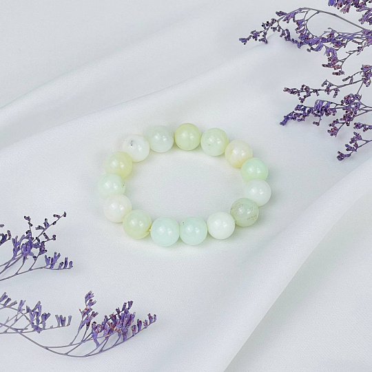 Браслет из Опала зеленого "шарик", Артикул: 080218 - изображение товара №2