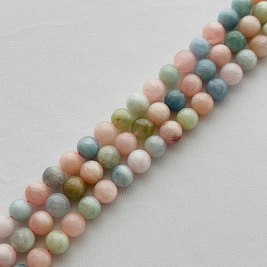 Бусины для украшений из Берилла, Морганита и Аквамарина (38 бусин), Артикул: 100503 - изображение товара №1