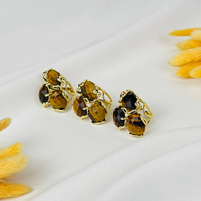 Кольцо регулируемое с Тигровым глазом, Артикул: 120968 - изображение товара №1