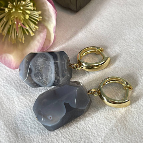 Серьги из ботсванского Агата, Артикул: 096310 - изображение товара №4