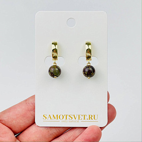 Серьги из зеленой Яшмы