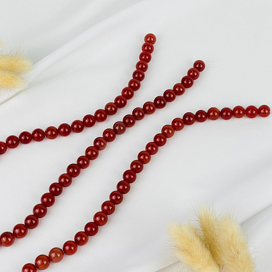 Бусины для рукоделия из Сердолика (38 бусин), Артикул: 076618 - изображение товара №2