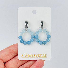 Серьги из Аквамарина, Артикул: 117224 - изображение товара №2