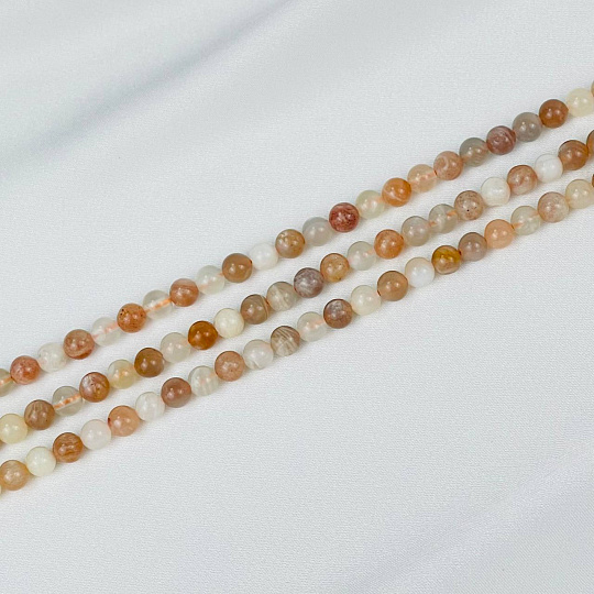 Бусины для украшений из Лунного камня (66 бусин), Артикул: 092072 - изображение товара №1