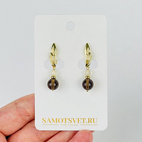 Серьги из Раухтопаза и Горного Хрусталя