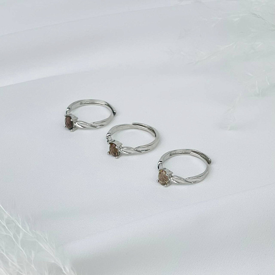 Кольцо регулируемое из Раухтопаза, Артикул: 115735 - изображение товара №2