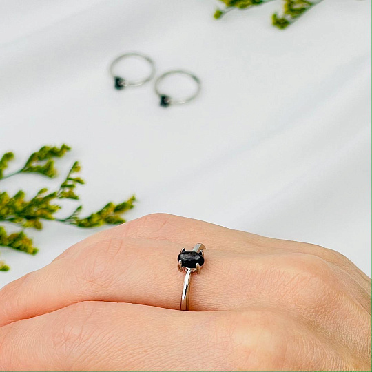 Кольцо регулируемое из Гиперстена, Артикул: 115779 - изображение товара №1