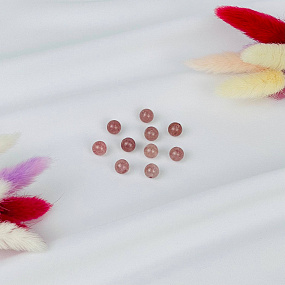 Бусины для украшений из Клубничного кварца (10 шт), Артикул: 117028 - изображение товара №1