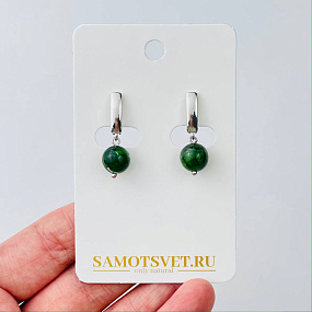 Серьги из Хромдиопсида