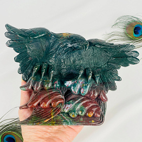 Статуэтка резная "Орёл" из Яшмы "Гелиотроп", Артикул: 104785 - изображение товара №3