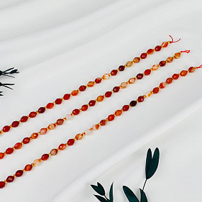 Бусины для украшений из Сардоникса (38 бусин), Артикул: 075286 - изображение товара №1