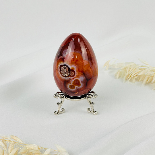 Яйцо из Сердолика на подставке, Артикул: 116931 - изображение товара №1