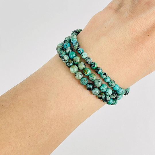 Бусины для украшений из Хризоколлы (80 бусин), Артикул: 084188 - изображение товара №2