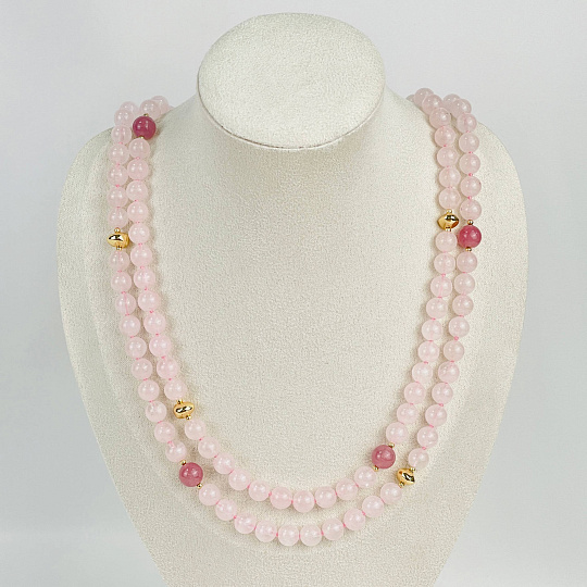 Колье из Розового кварца, Артикул: 117840 - изображение товара №2