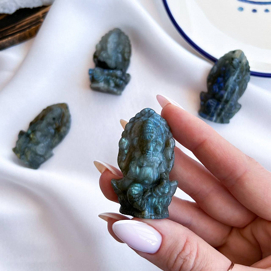 Резная фигурка Ганеша из Лабрадора, Артикул: 099280 - изображение товара №1