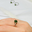 Кольцо регулируемое из необработанного зеленого Турмалина