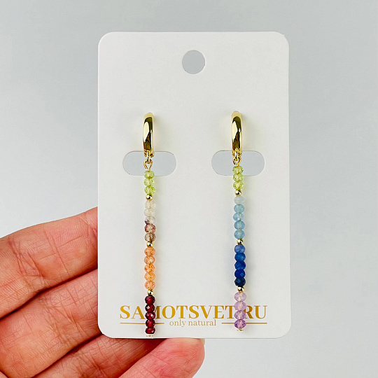 Серьги 7 чакр из Самоцветов, Артикул: 117246 - изображение товара №1