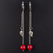 Серьги длинные из Коралла 
