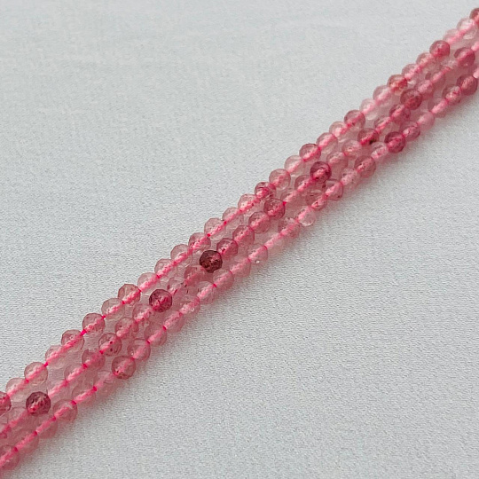 Бусины для рукоделия из Кварца клубничного огранка (Бразилия), Артикул: 082061 - изображение товара №1