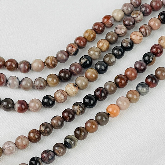 Бусины для украшений Окаменелое дерево (45 бусин), Артикул: 107384 - изображение товара №1