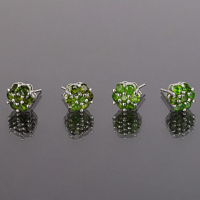 Серьги-пусеты из Хромдиопсида (Россия)