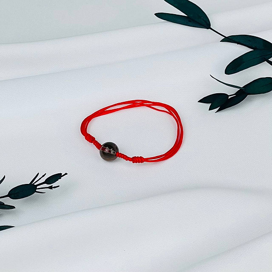 Защитный браслет Красная нить с Раухтопазом, Артикул: 116425 - изображение товара №2