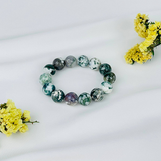 Браслет из Мохового агата, Артикул: 073285 - изображение товара №2