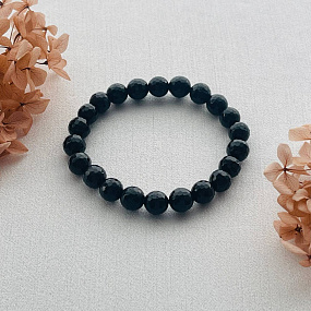 Браслет из черного Турмалина "Шерл" огранка "В"