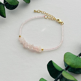 Браслет из Розового кварца, Артикул: 100179 - изображение товара №1
