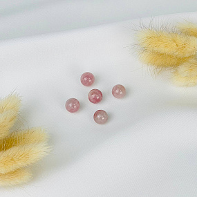 Бусины для украшений из мадагаскарского Розового кварца (5 шт)