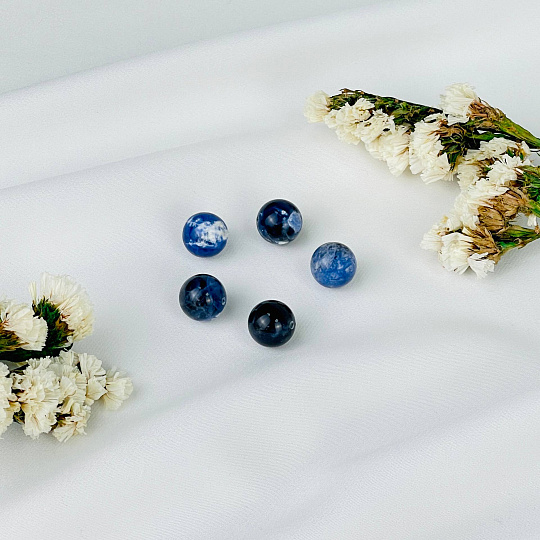 Бусины для украшений из Содалита (5 шт), Артикул: 069707 - изображение товара №1