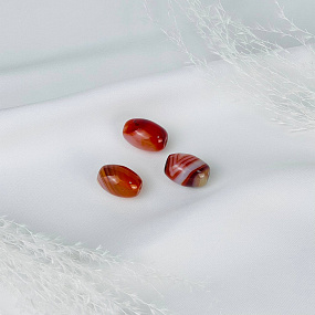 Бусины для украшений из Сердолика (3 шт), Артикул: 117289 - изображение товара №1