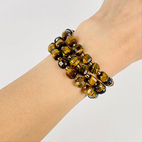 Бусины для украшений из Тигрового глаза (40 бусин), Артикул: 076978 - изображение товара №2