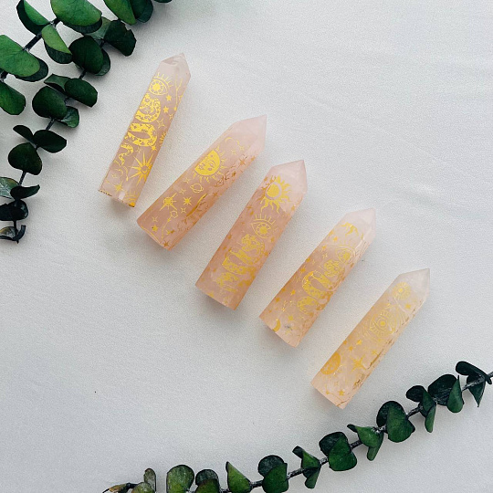 Кристалл из Розового кварца с росписью "Космос", Артикул: 099240 - изображение товара №4