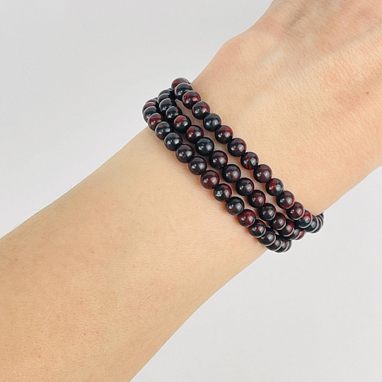 Бусины для украшений из Яшмы (Кровавик) (84 бусины), Артикул: 065604 - изображение товара №2